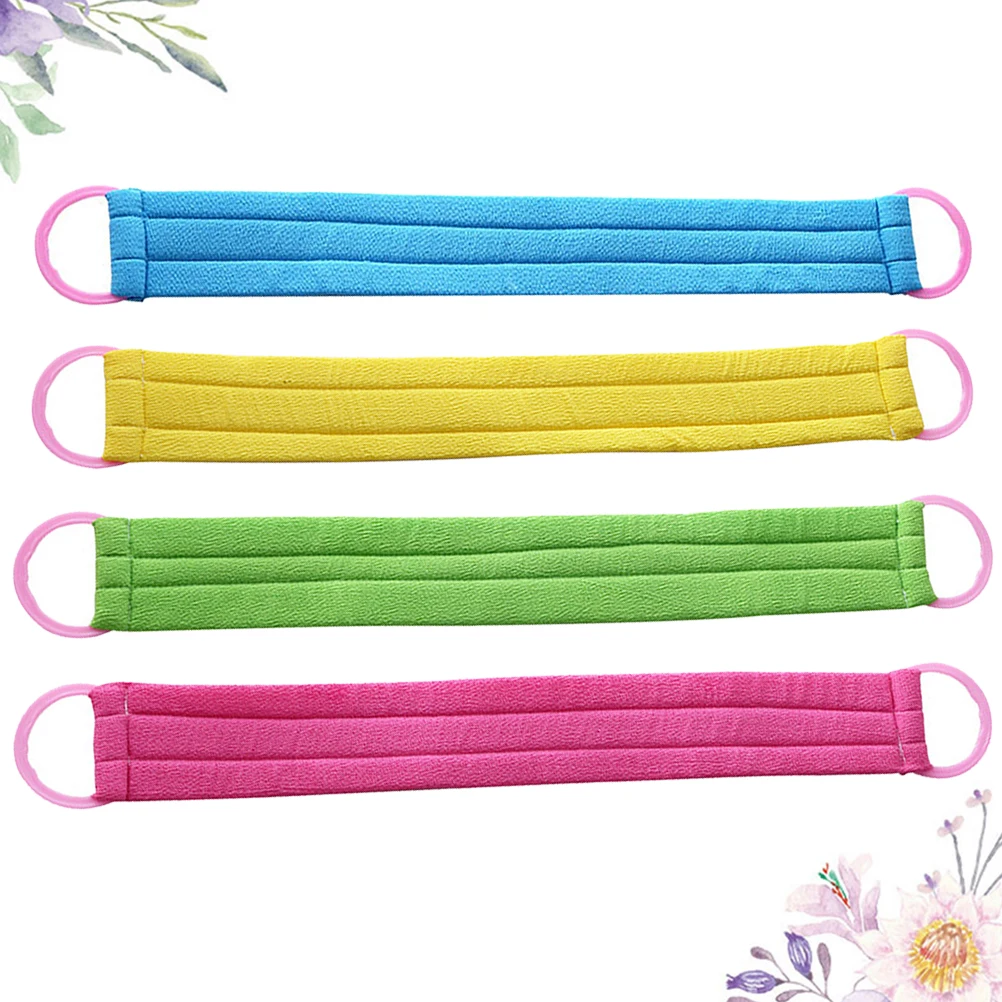 

4pcs Long Back Scrubber Body Massage Towel Exfoliating Bath Towel Strong Decontamination Skin Friendly Bathroom Accessories Home