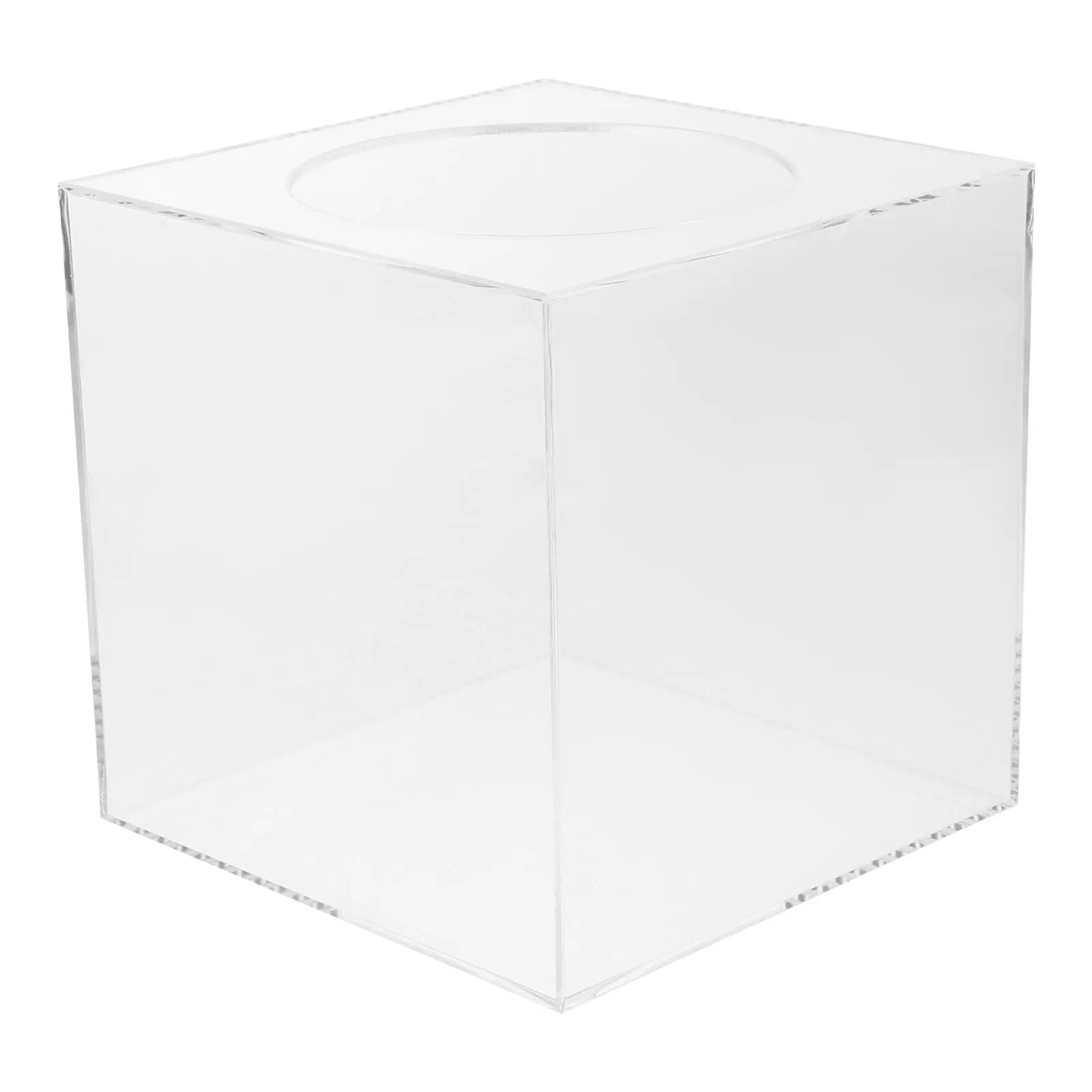 

Clear Acrylic Lottery Box Raffle Ticket Holder Storage Bin for Company Meeting Party Donations Raffle Box