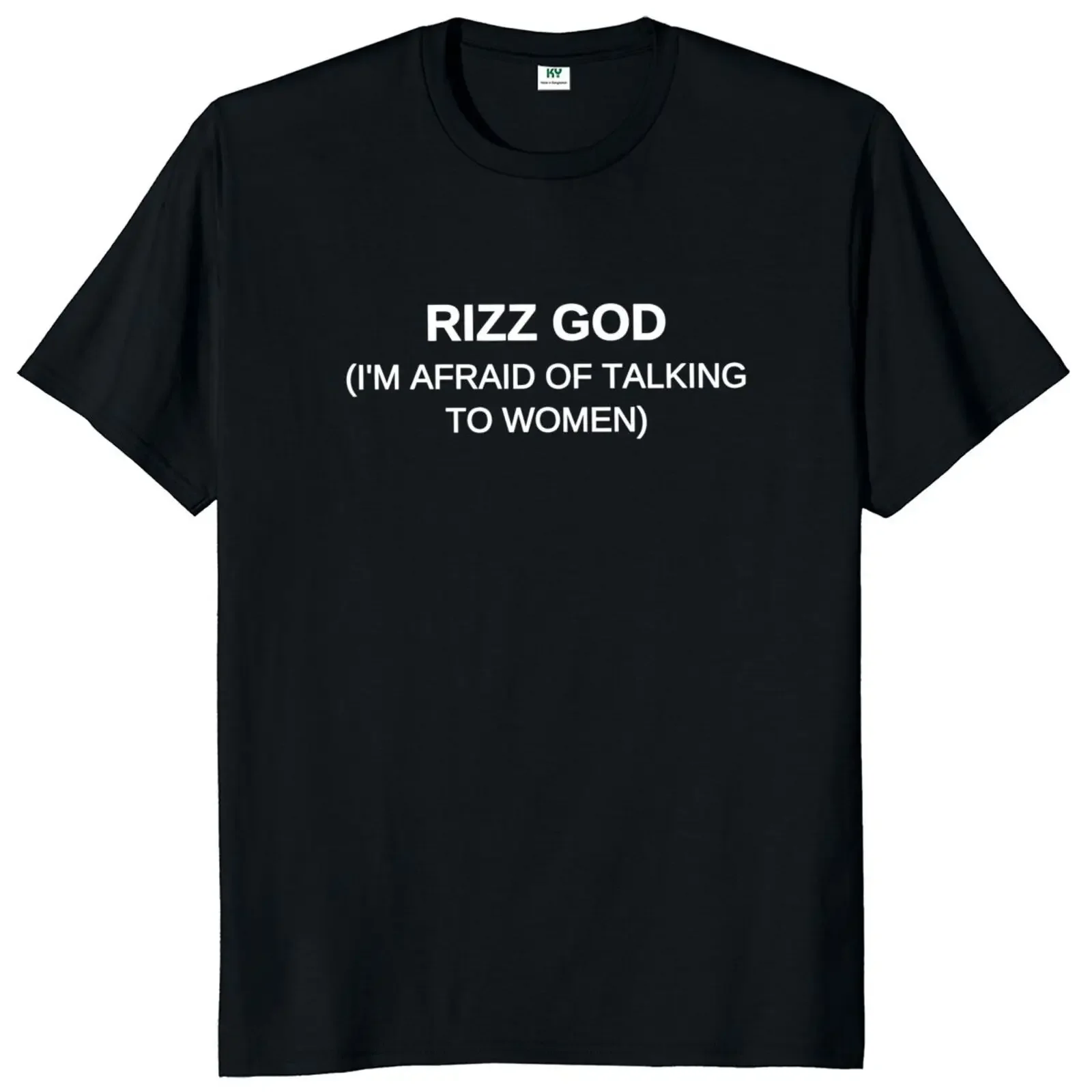 Rizz God I'm Afraid Of Talking To Women T-shirt Funny Y2k Humor Geek Nerd Gift Men Clothing 100% Cotton Unisex Soft T-shirt