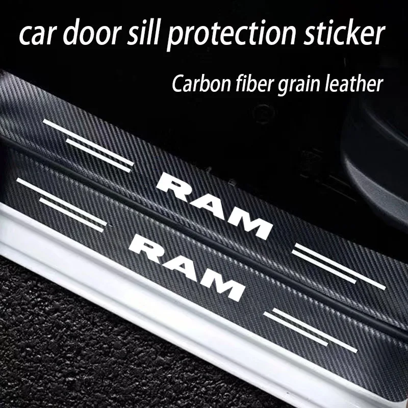 Fashion Car Door Sill Guard Plate Threshold Protector Running Entry Board Pedal Cover for Dodge RAM Car Accessories Anti-scratch