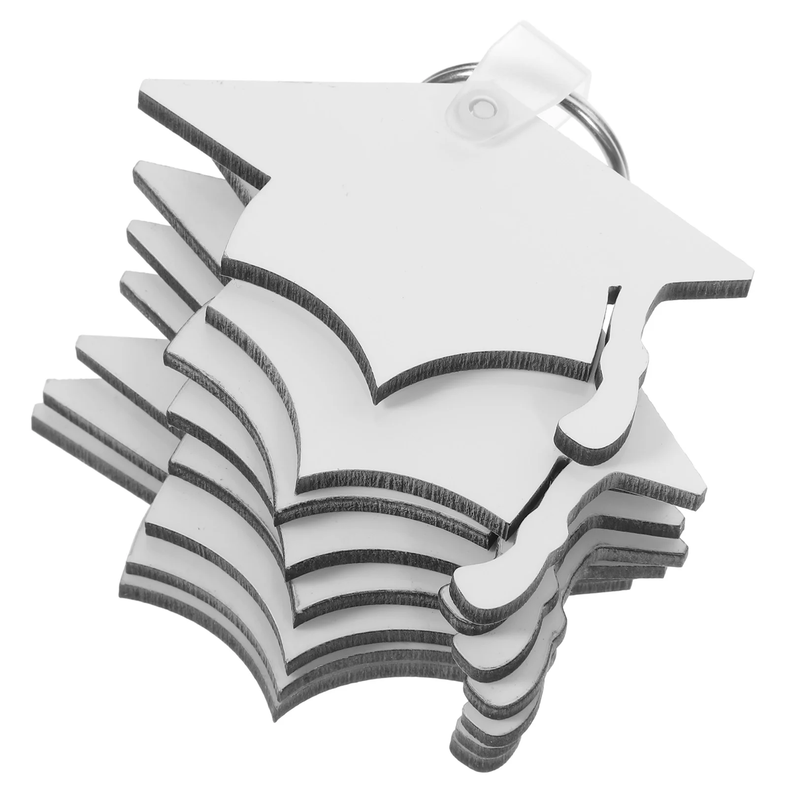 8 Pcs Graduation Cap Keychain Double Sided Pendant Sublimation Grad Hat nament Lightweight Safe Material Excellent