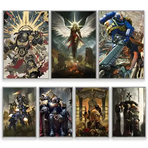 Gioco W-Warhammers 40K Poster del film Adesivo perfetto Arte autoadesiva Progettato per la casa, la sala da pranzo, l'ufficio, spazi durevoli