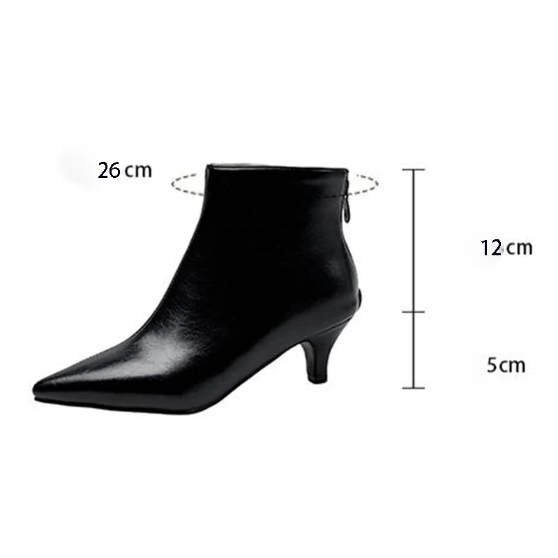 Girseaby Luxury Elegant Female Ankle Boots 32 33 Pointed Toe Small Heels 5cm Zipper Plus Size 47 48 Office Lady Daily Booties