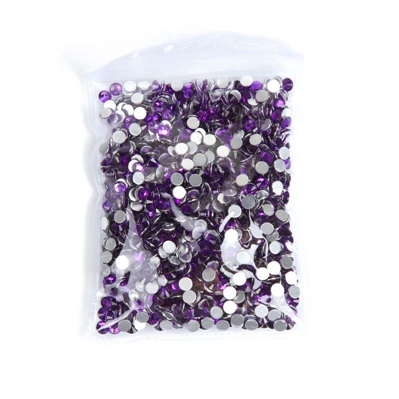 1440PCS SS4-30 Royal Purple Glass Nail Art Decorations Non Hotfix Flat Back Rhinestones Stones Crystals  Strass DIY Garment