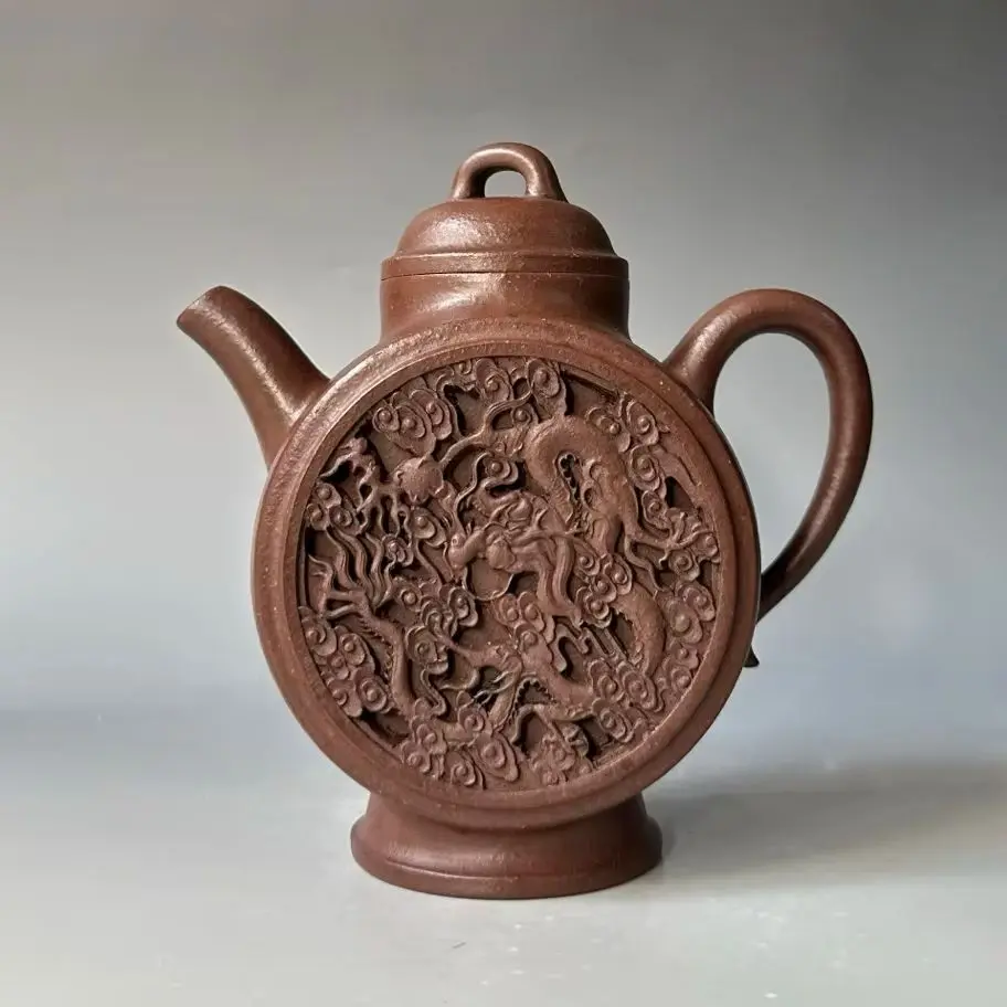 Old Chinese Handicraft Enameled YiXing Zisha (red stoneware) Teapot,beauty, with mark, Free shipping