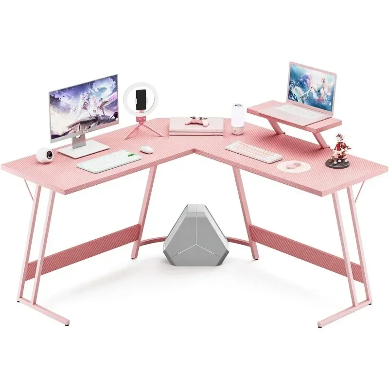 

51-дюймовый компьютерный угловой стол, домашний стол для ПК, офисная рабочая станция для письма с большой подставкой для монитора, компактный стол