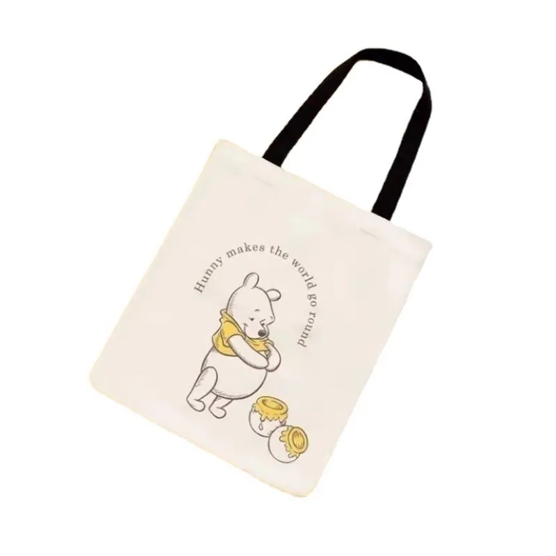 Disney Winnie The Pooh Peripheral Cartoon Women\'s Canvas Bag Single Shoulder Large Capacity Work Niche Portable Canvas Bag