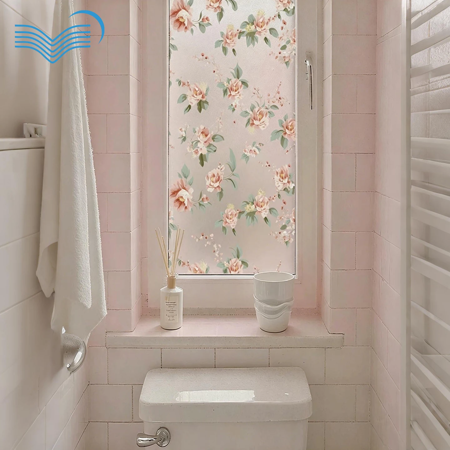 Vintage Peony Floral Window Film Static Cling & Self Adhesive Glass Sticker Anti-peep Decor For Bedroom Bathroom Door& Window