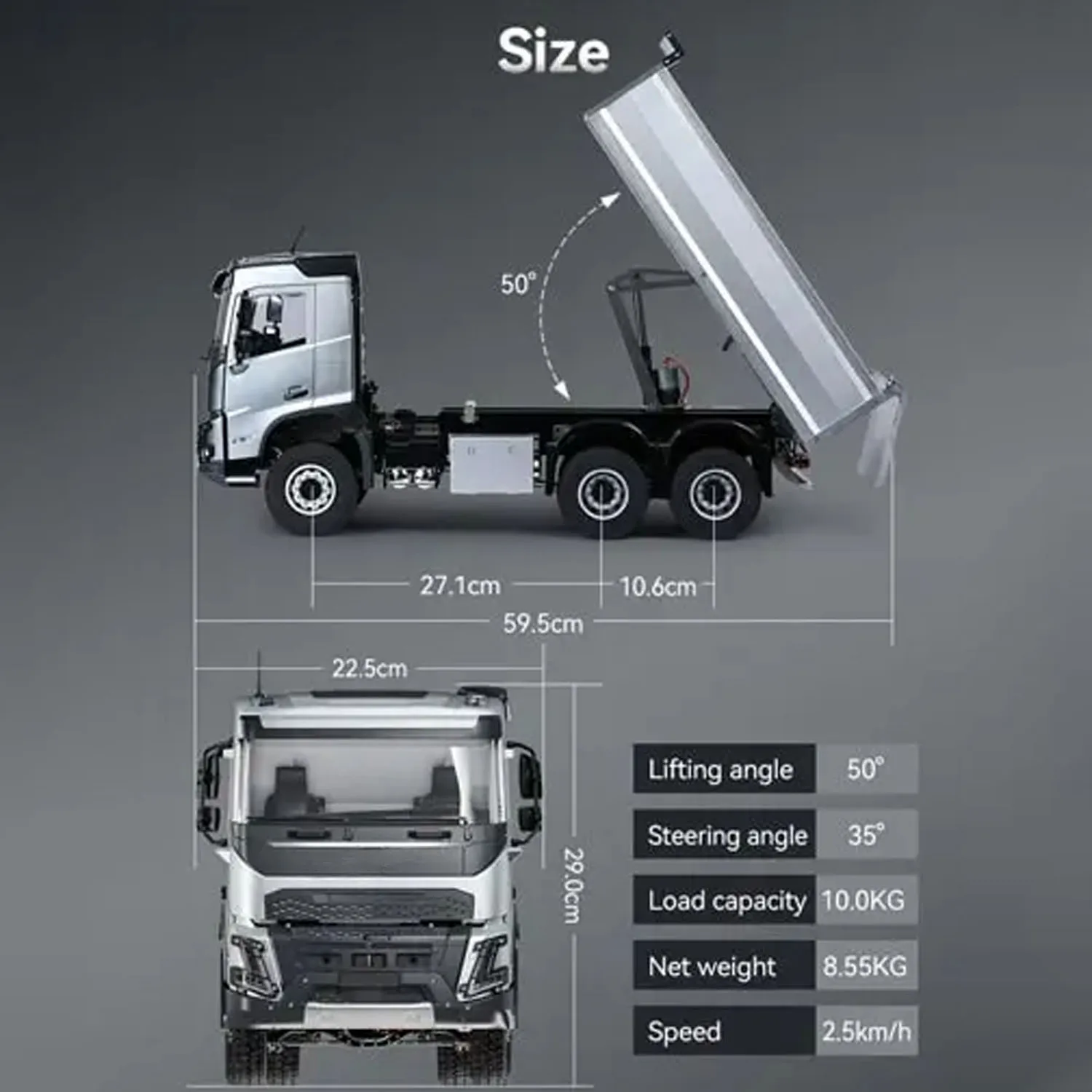 

Игрушка DoubleE E015 001 1/14 RC Самосвал RTR 6X4 Электрический подъемный радиоуправляемый самосвал VO Металлические приводные валы Шасси Модель освещения автомобиля