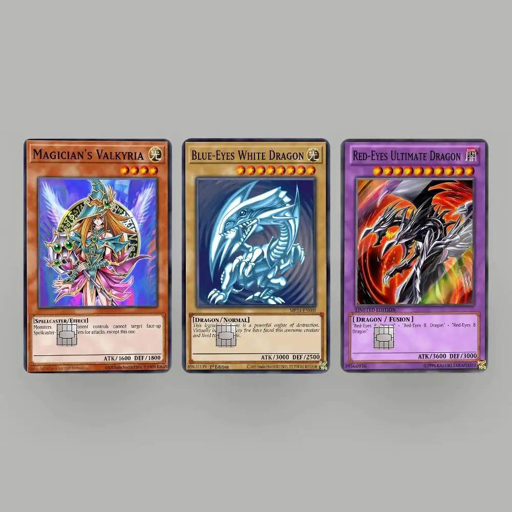 لعبة Y-yu G-gi Oh غطاء جلدي مقاوم للماء لبطاقة الائتمان، ملصقات بطاقة الخصم الأمامية لتمرير حافلة البنك