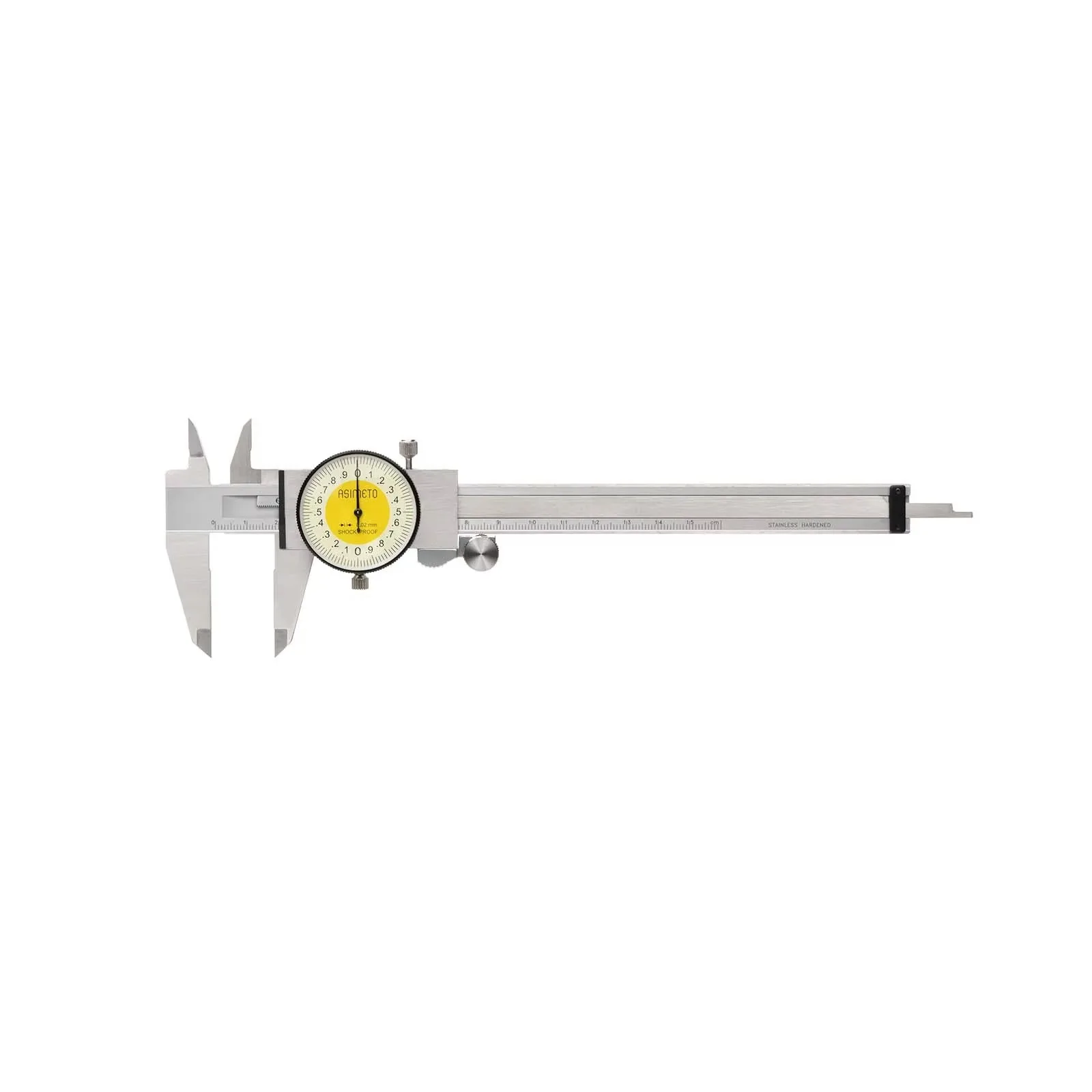 

Dial Caliper 150mm Dual Scale Metric Stainless Steel Caliper with Thumb Wheel Measuring Tool