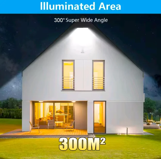 2000W Solar Light Outdoor High Power LED Street Light Motion Sensor and Remote Control Waterproof Garden Yard Garage Light