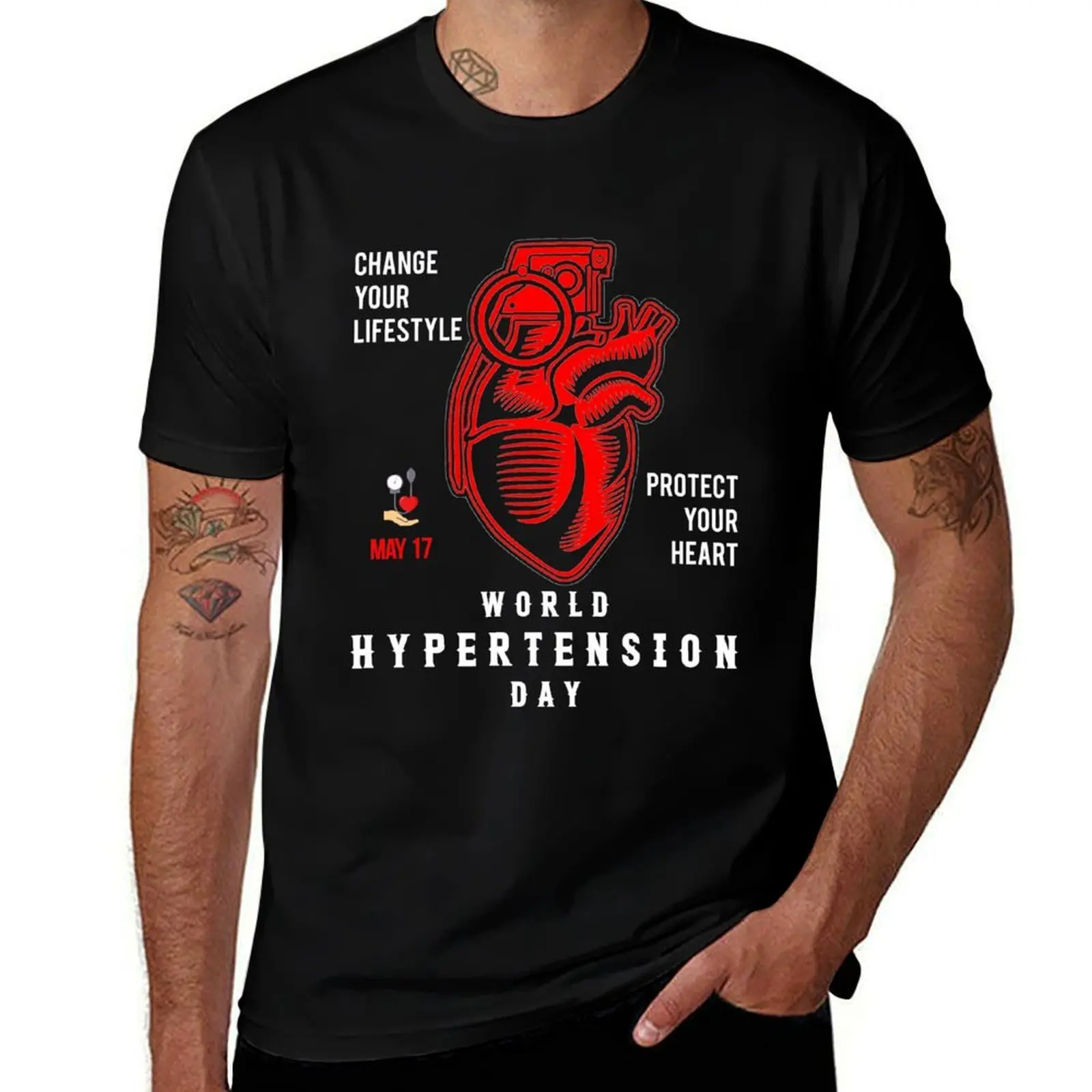 

World Hypertension Day T-Shirt Short sleeve tee tees graphic t shirt vintage man t shirt men clothings