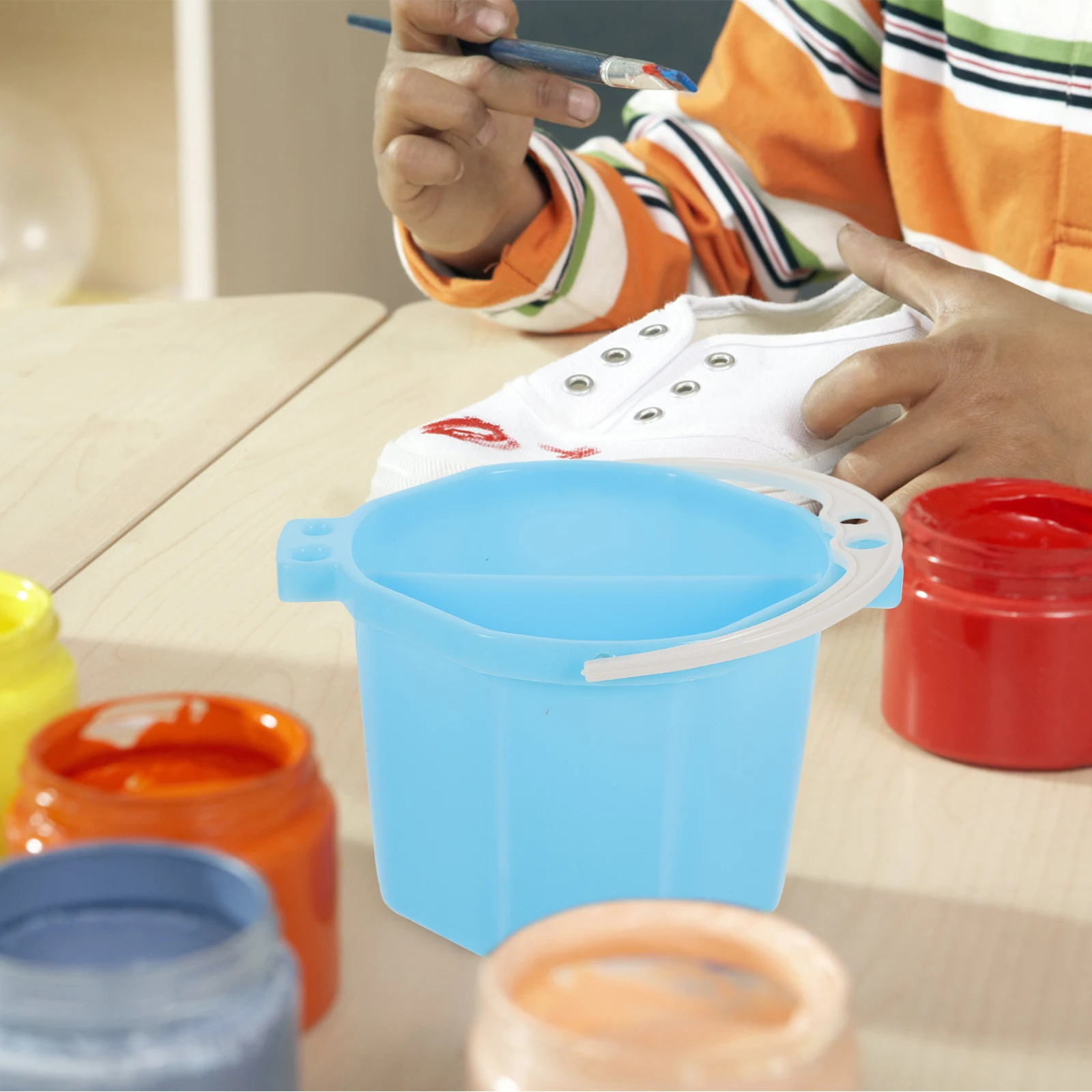 Paint Brush Washer Multifunctional Portable Watercolor Palette for Artists Kids Adults Reusable Handle Brush Cleaner Compact