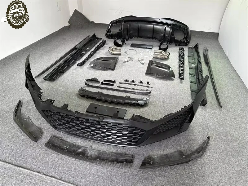 For Audi R8 Body Kit Old to New Style Fiberglass+PP Material Front Bumper Side Skirts Rear Lip Grille Spoiler Bodykit