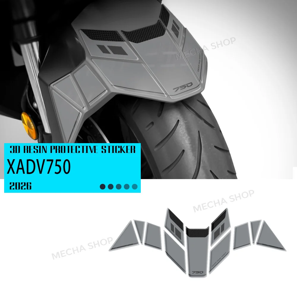 

For X-ADV 750 2025 XADV750 2026 Fender Stickers Front Fairing Fender Decal Kit 3D Resin Sticker