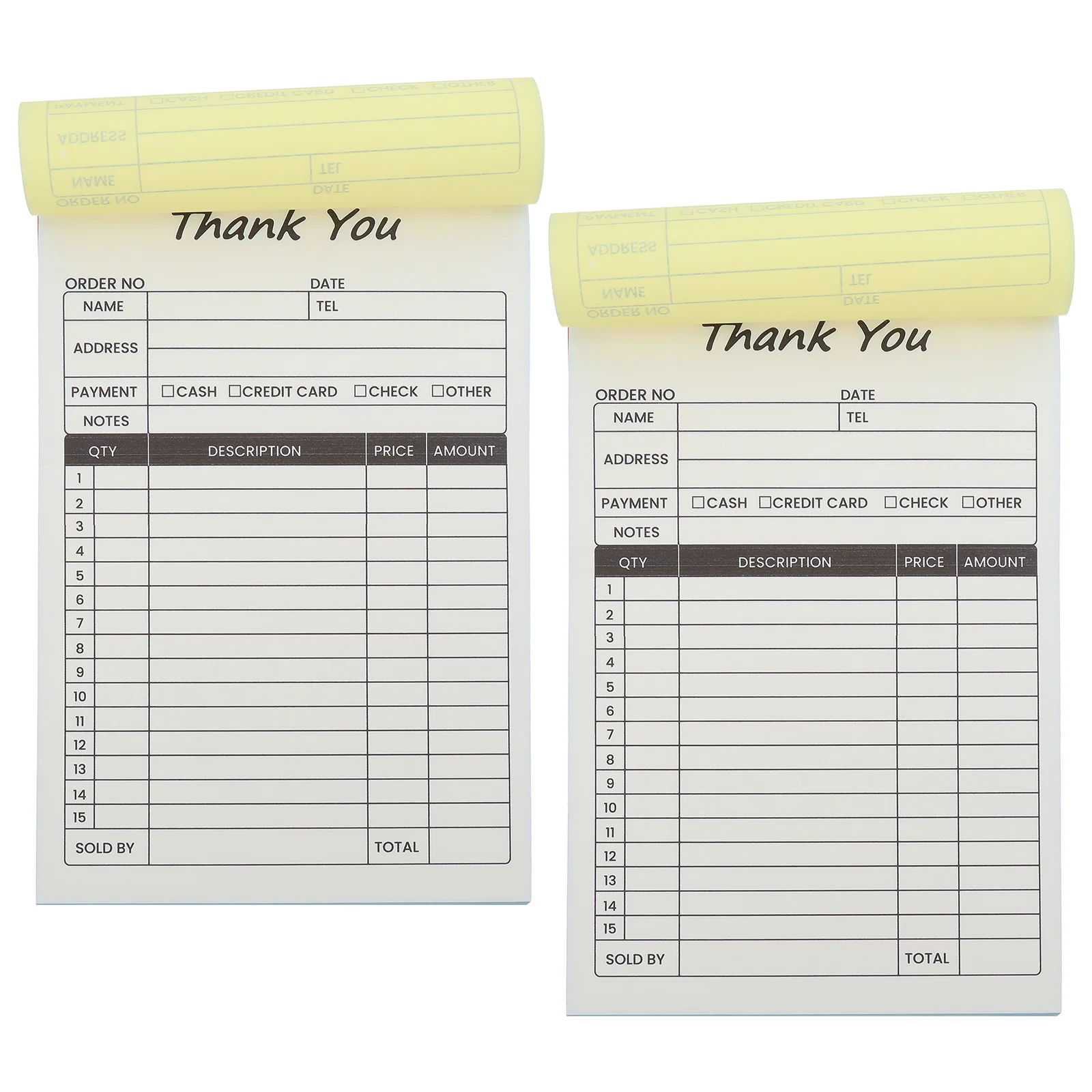 2 قطعة أشكال الطلب كتاب الإيصالات 2 جزء كتاب الفاتورة مع فاتورة الأعمال من الورق المقوى للصناعة د حفظ تتبع طلب الشراء #5