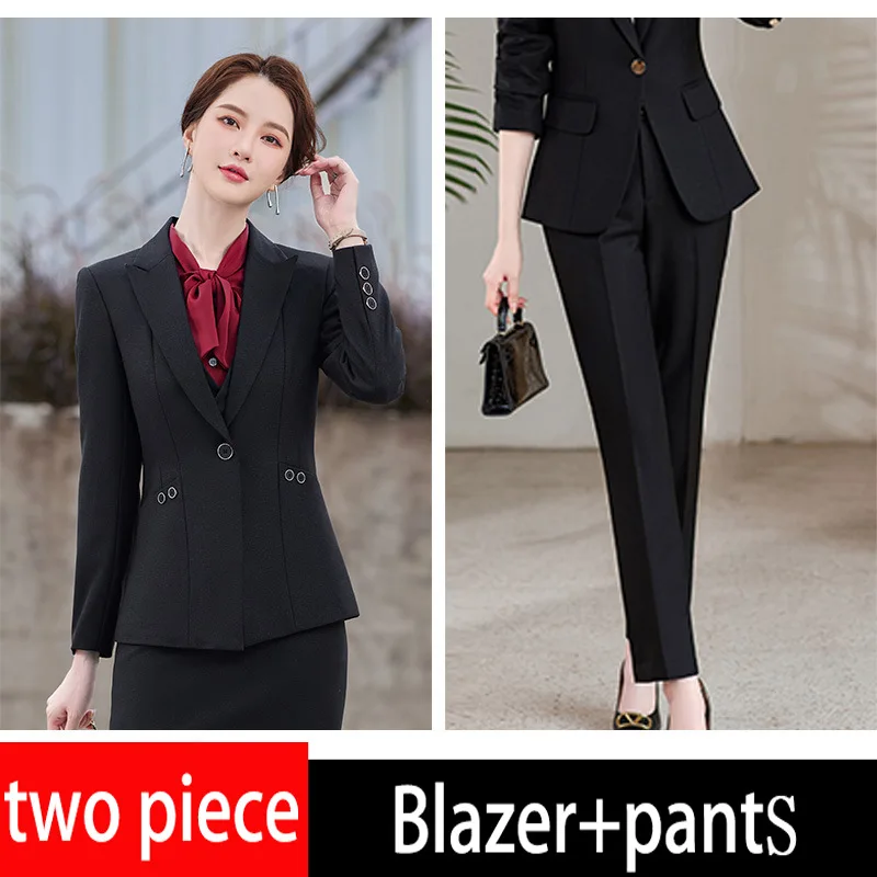 مجموعة معطف خلفي جديدة عالية الجودة، سترة مكتب الأعمال النسائية