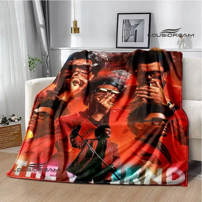 

Singer The Weeknd print blankets Flange Warm blanket soft and comfortable home travel bed blanket picnic blankets birthday gift