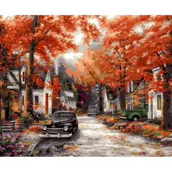 GATYZTORY Pictures By Numbers Autumn Scenery Oil Painting By Numbers Kits DIY Drawing Canvas HandPainted Home Decor Unique Gift