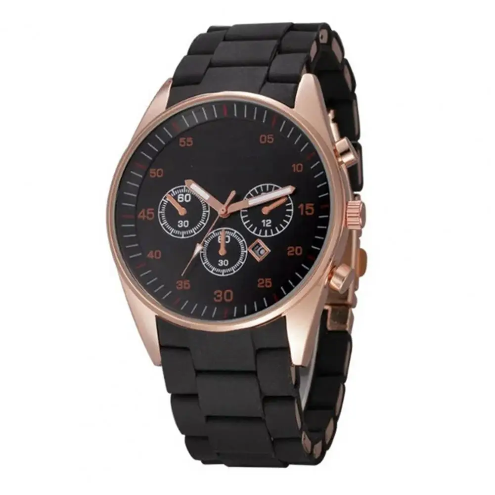 

Round Dial Fashion Watch Stylish Men's Quartz Watch with Stainless Steel Band Three Small Dials for Accurate for Daily