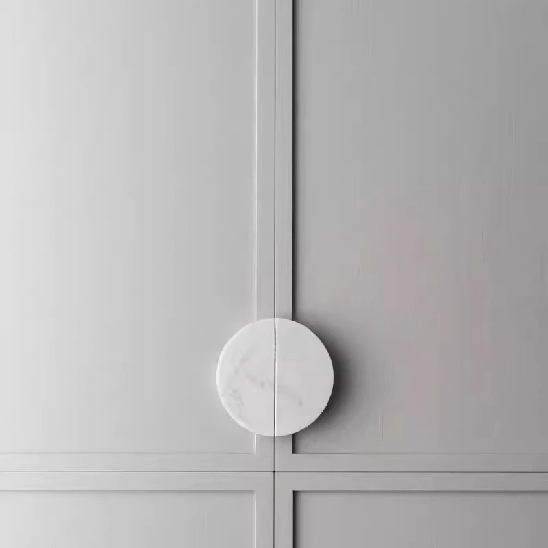 

100% natural marble French quiet wind handle drawer wardrobe high-end home decoration door handle