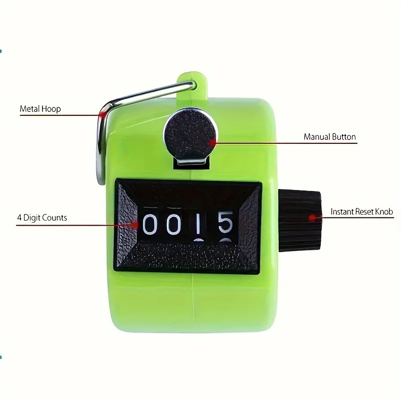 4 Digit Manual Metal Counter Point Counter & Clear Reading, Plastic Case Manual Counter