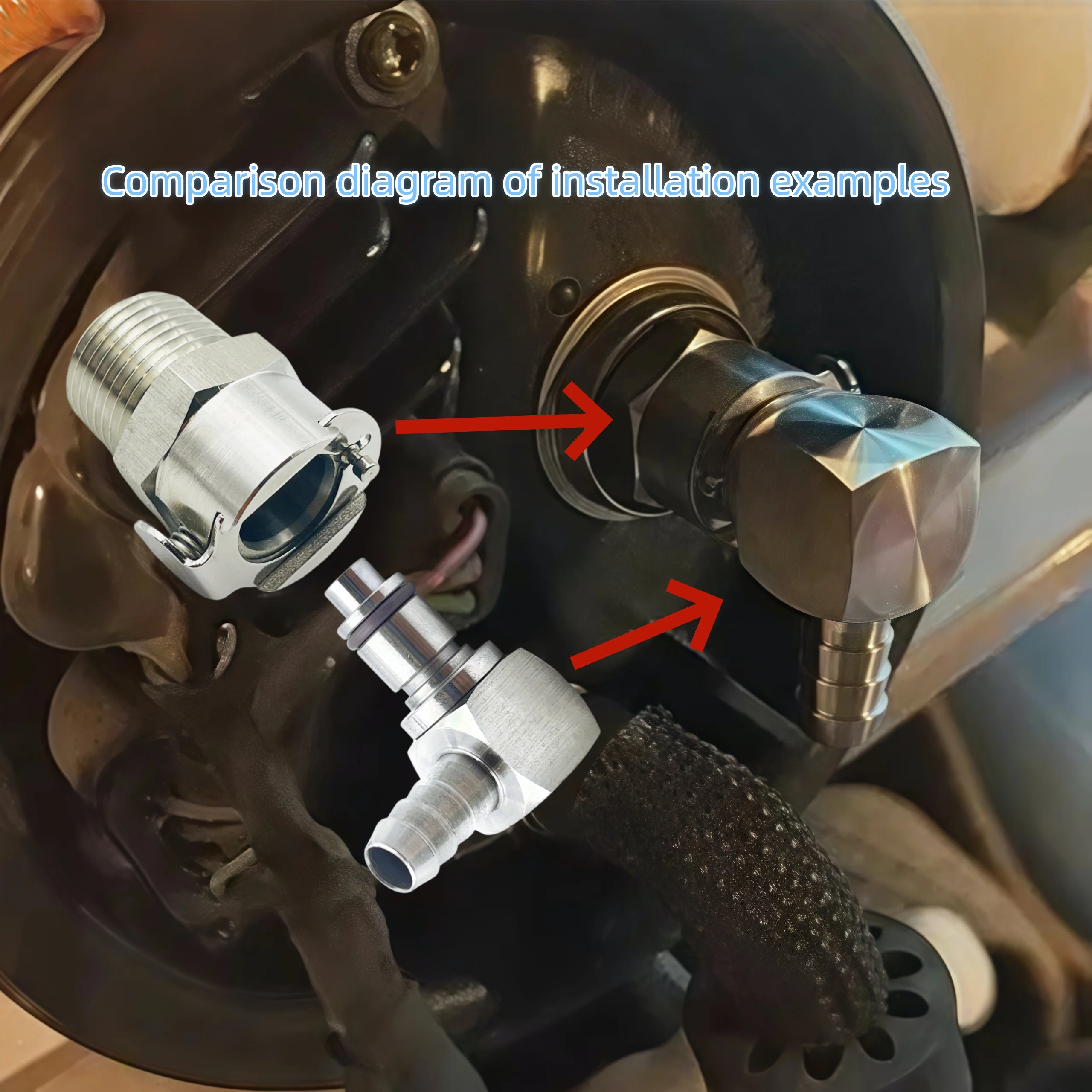 For BMW R1200GS ADV R1200RT S1000RR K1200R K1300R K1600GTL HP4 Rninet Quick release metal joint for fuel pump with shutoff valve image 6
