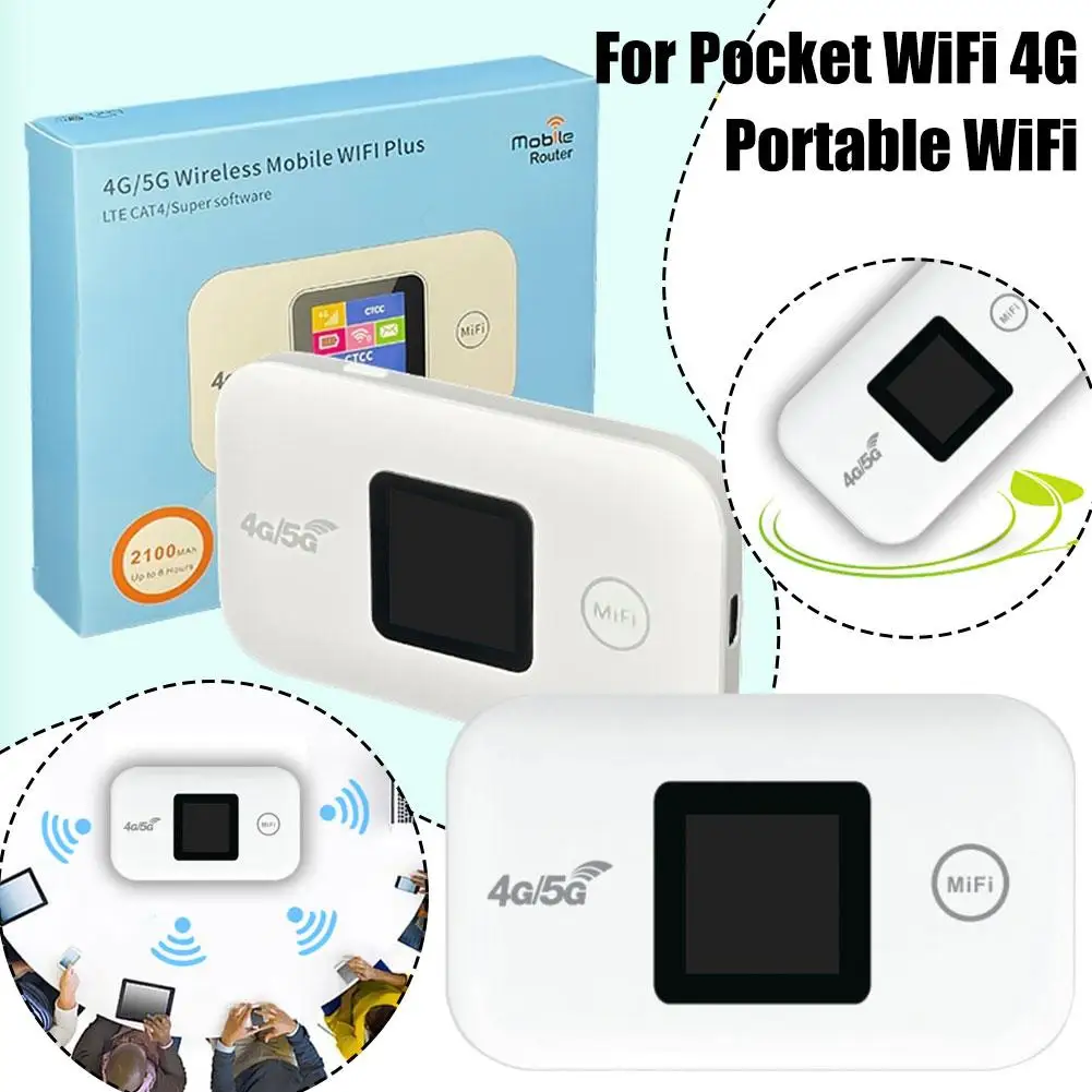 4G Pocket WiFi Router 2100mAh Mobile Hotspot With SIM Card Slot Portable MiFi Modem 150Mbps 4G LTE Wireless Router Wide Coverage