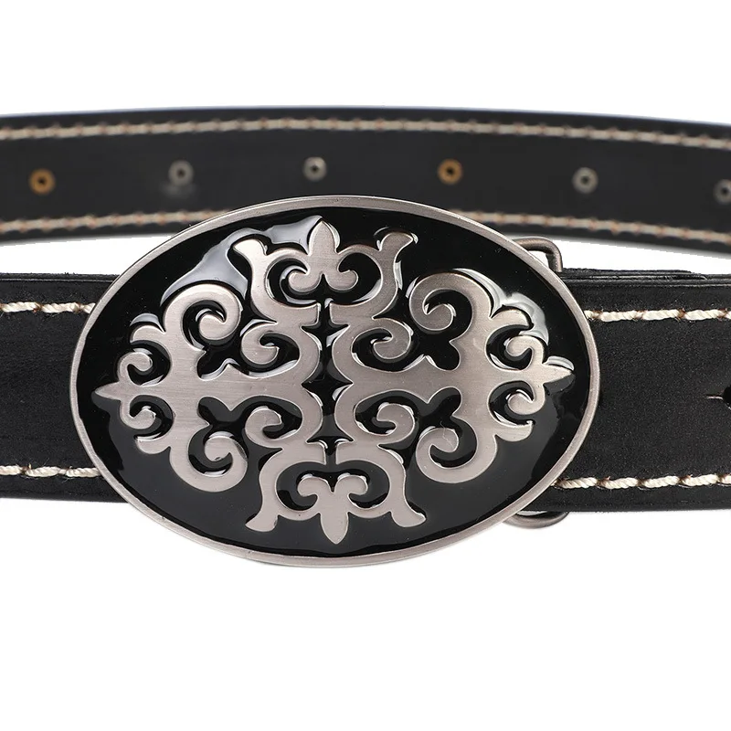 3.8 ซม.Heavy Metal Rivet เข็มขัดหนังแท้เข็มขัด Smooth BUCKLE STUD Punk กางเกงยีนส์เข็มขัด Cowskin สายคล้อง ROCK คาวบอย