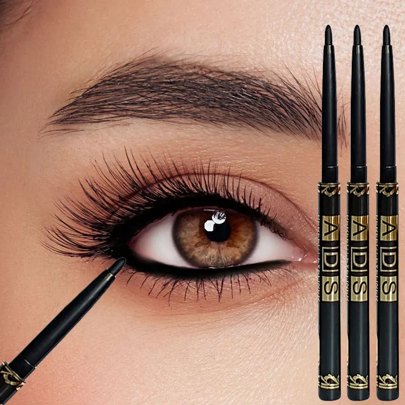 3pcs Long-Lasting Waterproof Black Eyeliner Pencils - Smudge & Sweat Proof for Bold Eye Makeup, Perfect Gift