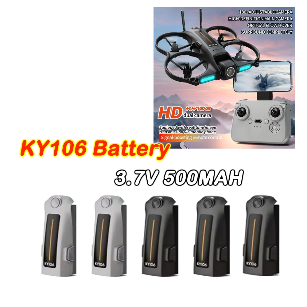 KY106 Folding Remote Control Drone Original Battery Spare Part KY106 Battery 3.7V 500mAh 1/2/3PCS