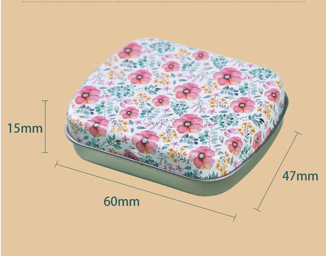 Mini Tin Box Metal Hinged Empty Tins With Lid Portable Rectangular Small Storage Container Candy Pill Cases For Home Organizer