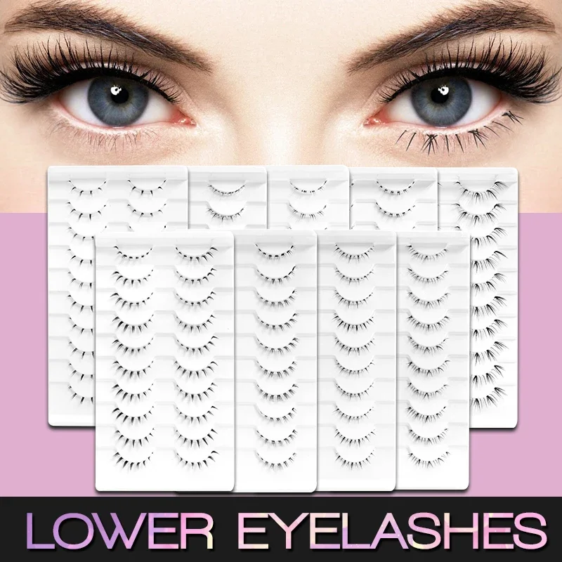 VIPUDA Lower Eyelashes&Upper Eyelash 5/10Pairs Natural Extension False Manga Korean Styly Bottom Lashes Daily Makeup