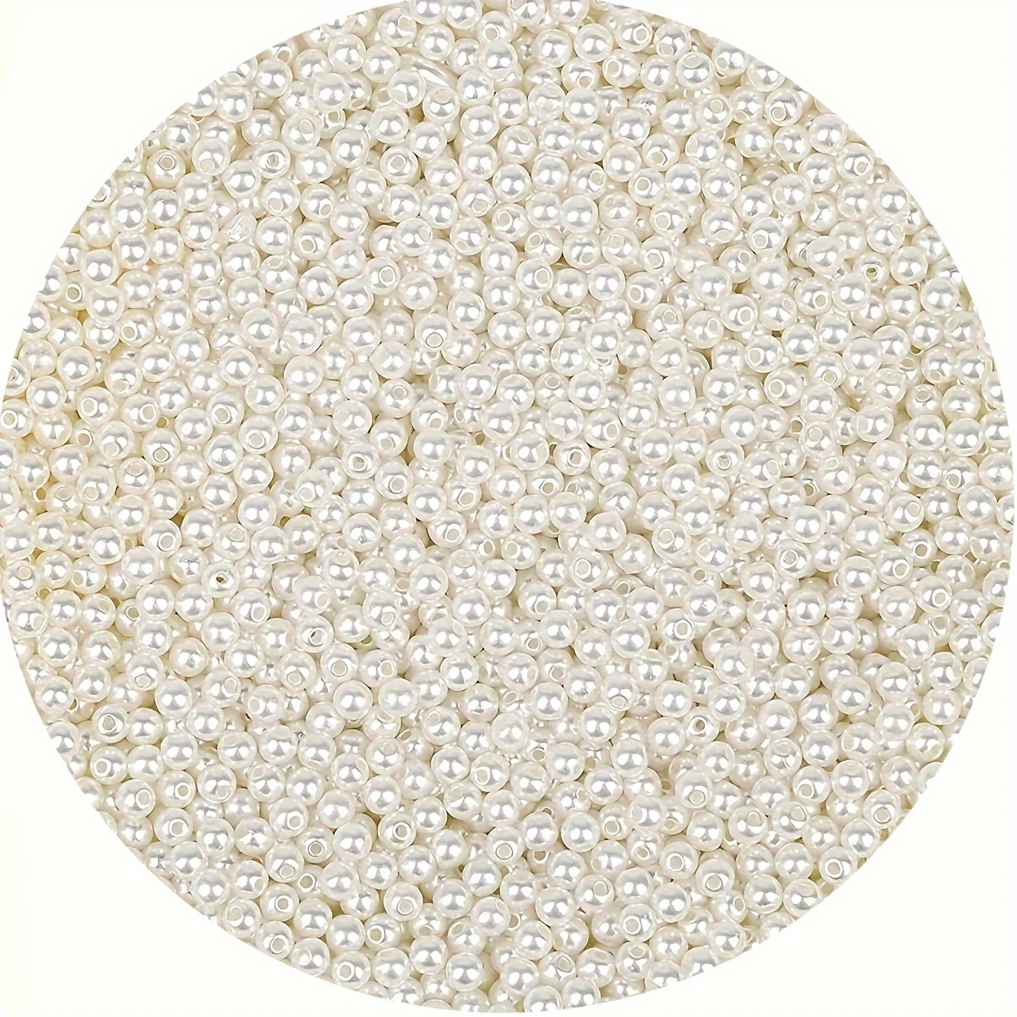 

2000 Ivory Faux Pearls, 4mm Small Slit Pearl Beads with Holes for Jewelry Making, Hair, Crafts, Decoration and Vase Fillers