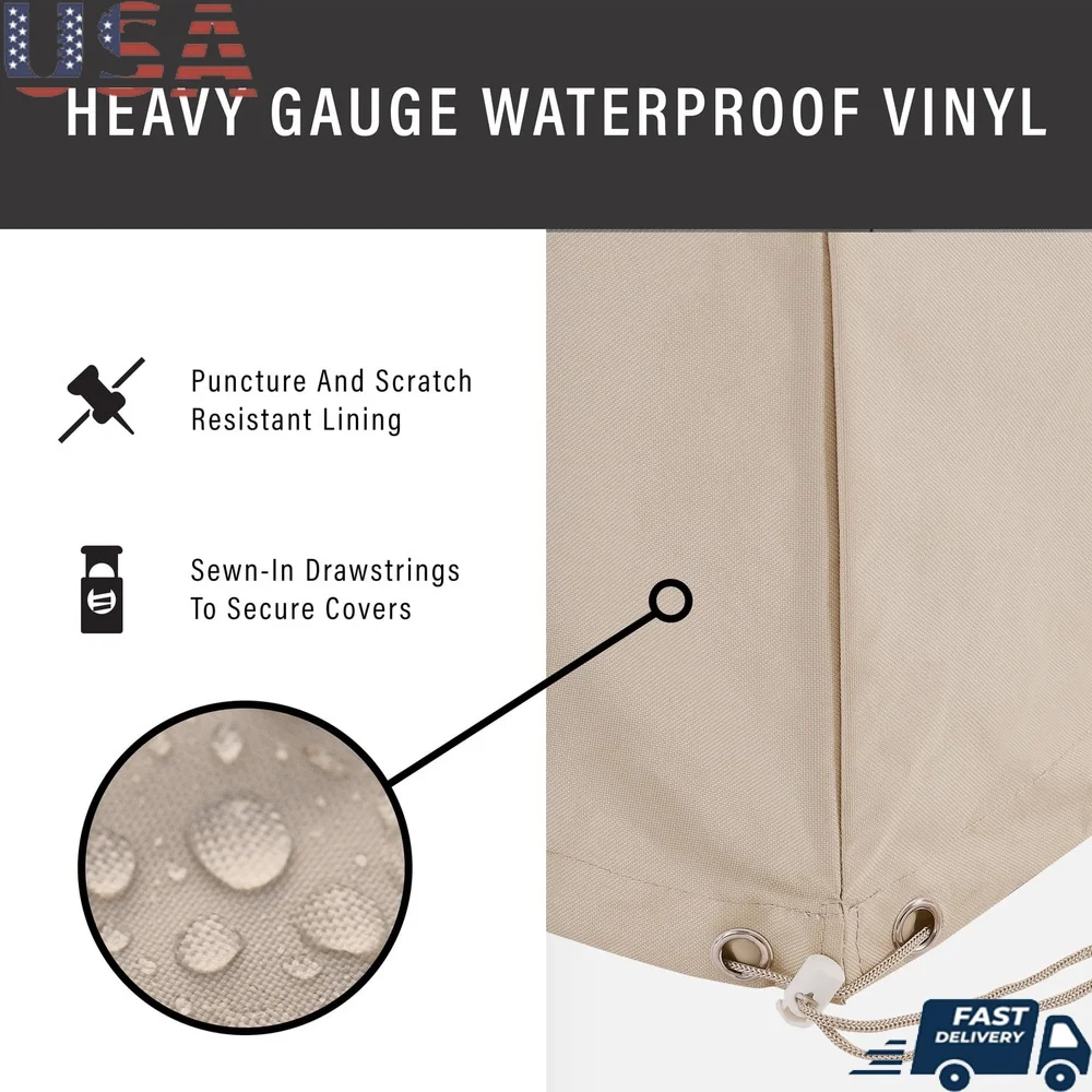 

Waterproof Vinyl Polyester Outdoor Patio End Table Cover Heavy Gauge Protective Table Cover Sun Rain Snow Dirt