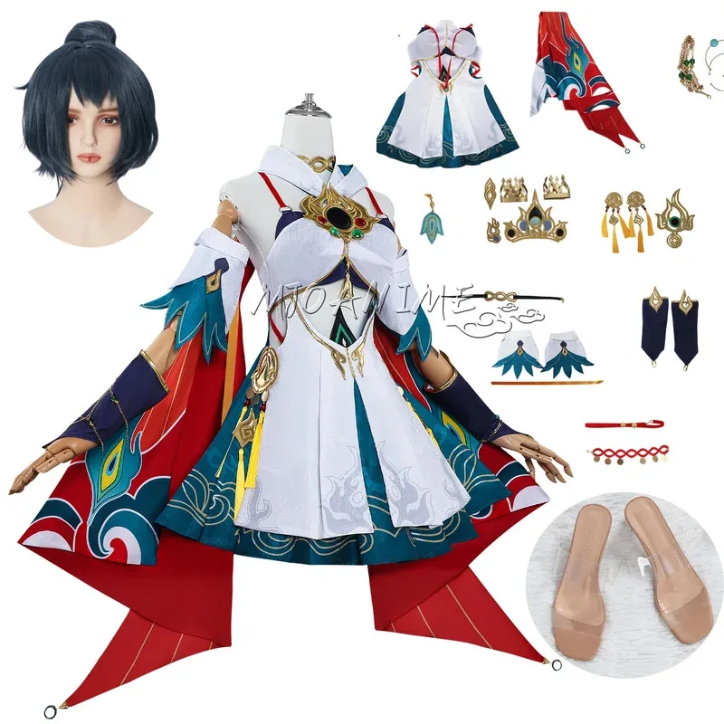 Honkai estrela ferroviário cosplay traje espada caçador e roda de chama octet yunli terno feminino halloween carnaval vestido de festa