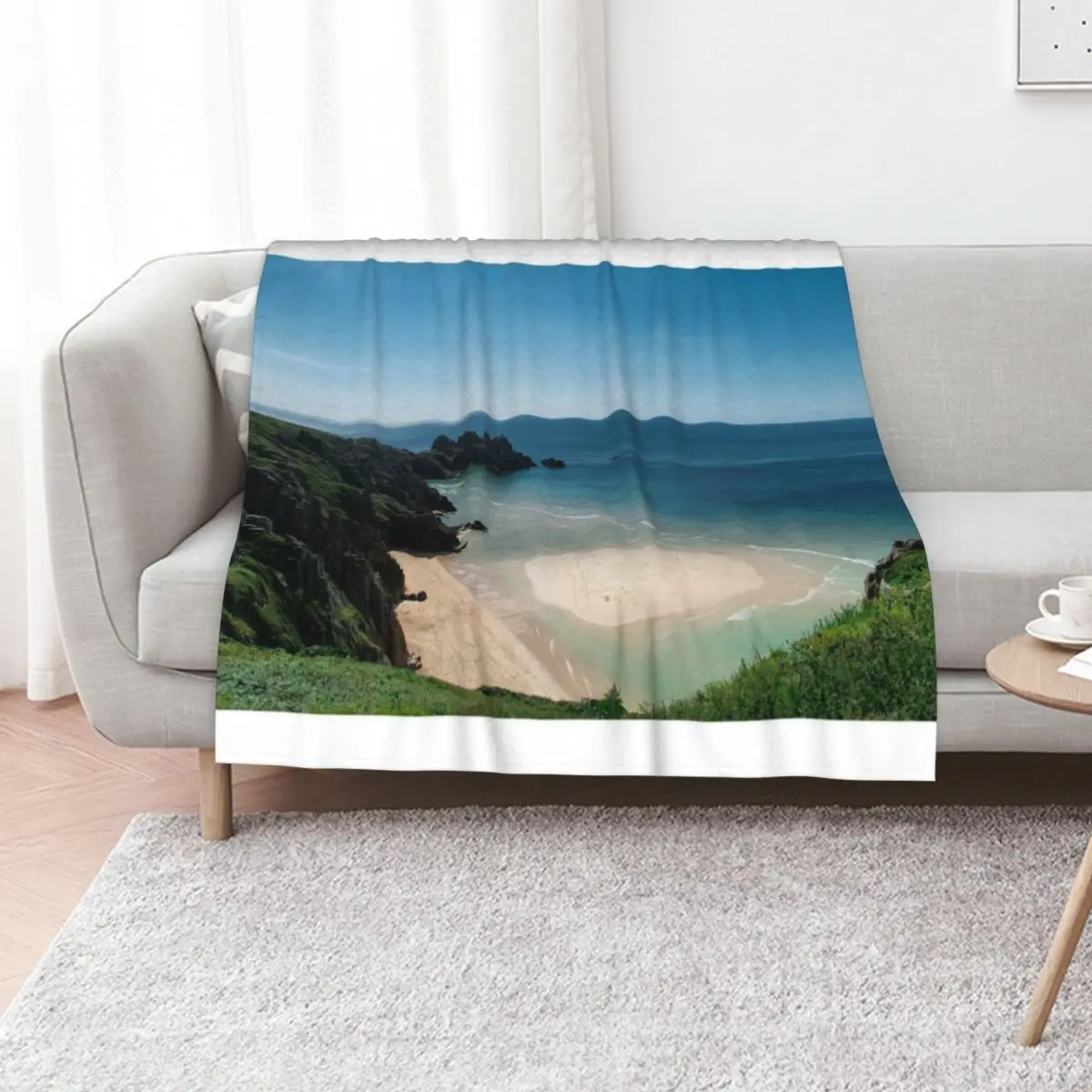 

Pedn Vounder Beach Cornwall, Poldark film location, Throw Blanket Softest Comforter Shaggy Sofa Blankets