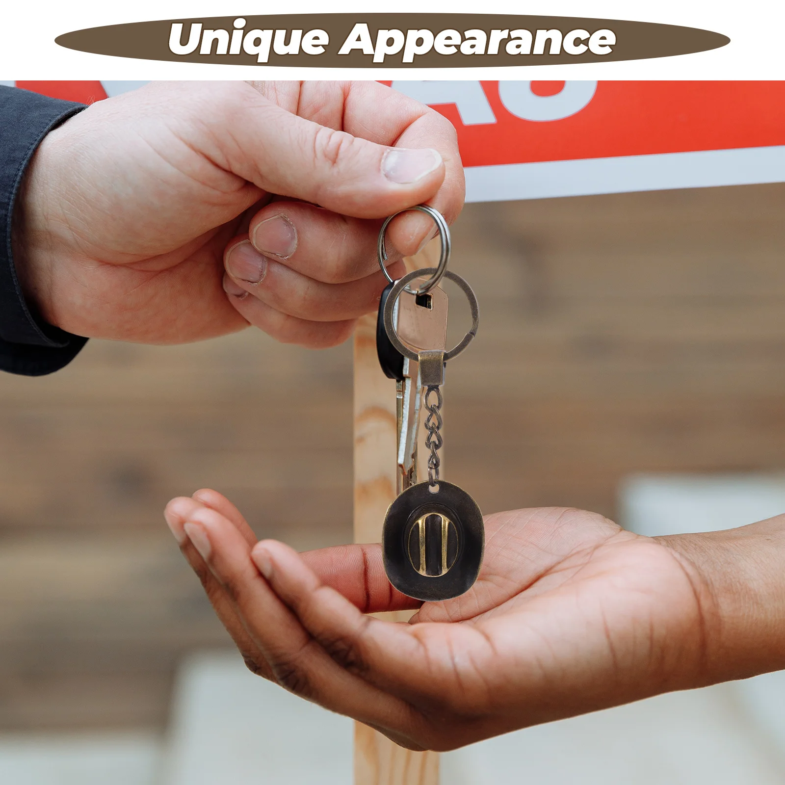 

Cowboy Hat Keychain Zinc Alloy Light Brown Small Size Keychains For Women Bag Pendant Backpack Accessories Souvenir
