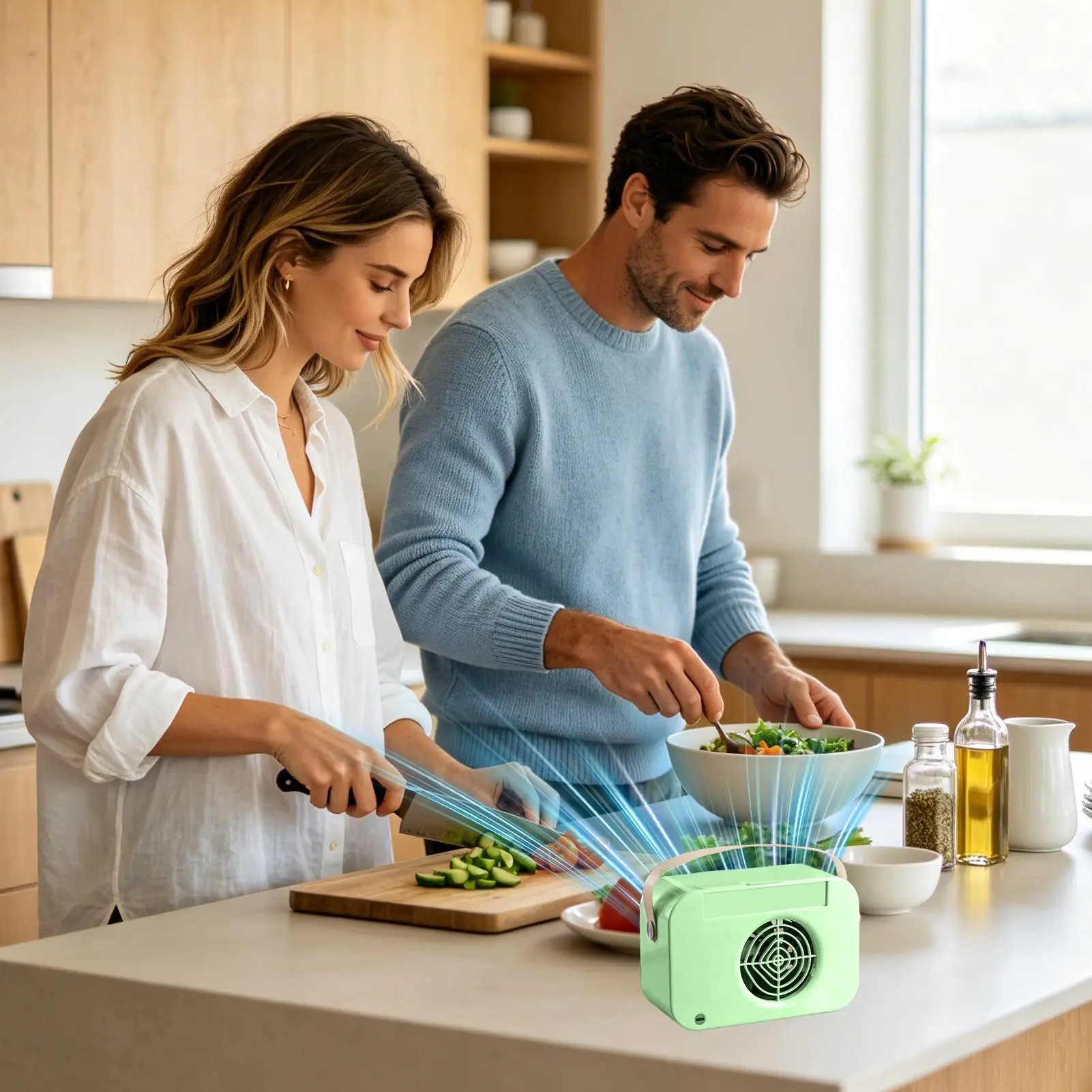 Desk Fan Room Cooling With Handle Humidifying Cooling Fan For Homeowners Dwellers Renters Home Office Dorms Bedroom Study Garage