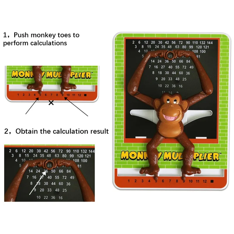 Macaco multiplicador tabela de multiplicação gráfico brinquedo para crianças aprendendo multiplicação educação brinquedos para crianças jogo matemática para casa