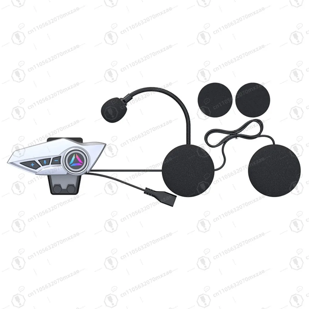 Helmet Bluetooth Headset Wireless All-in-One for Motorcycle Full/Semi Helmet - Built-in Intercom Navigation for Riding