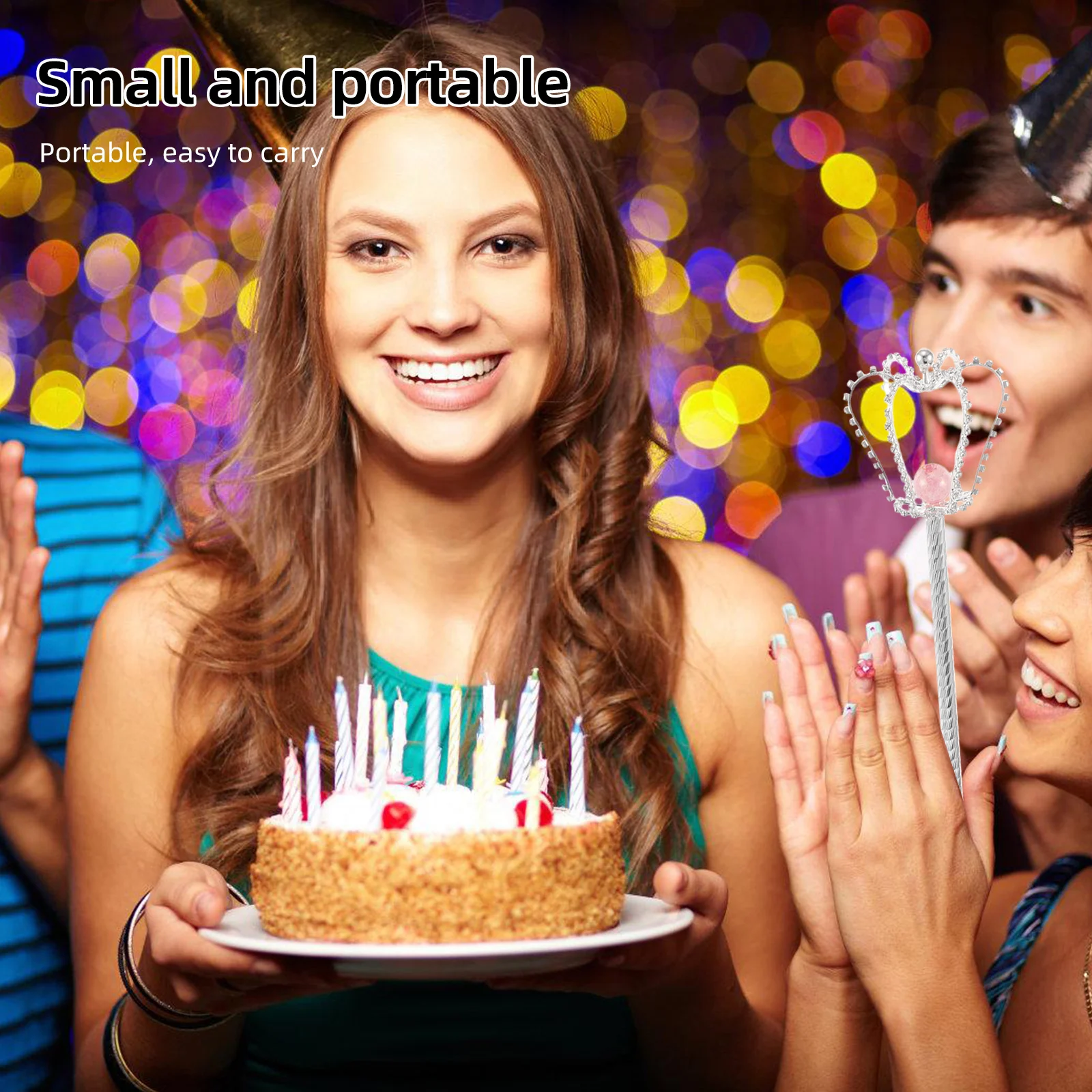 

Crown Shaped Fairy Wand For Unique Heart Design Durable Metal Rhinestone Princess Accessories Wedding Props Birthday