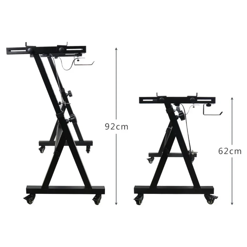 حامل لوحة مفاتيح محمول عالي التحمل على شكل حرف Z مع عجلات قابلة للتعديل لمفاتيح 54/61/88 #4
