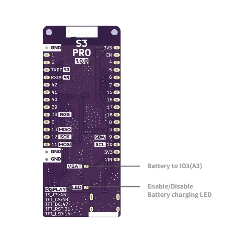 

Плата S3 Pro V1.0.0 на базе ESP32-S3 LOLIN WIFI BLE IOT с 16 МБ FLASH, 8 МБ PSRAM, I2C, TF, совместимая с Micropython и Arduino - [PRDSB-JU]