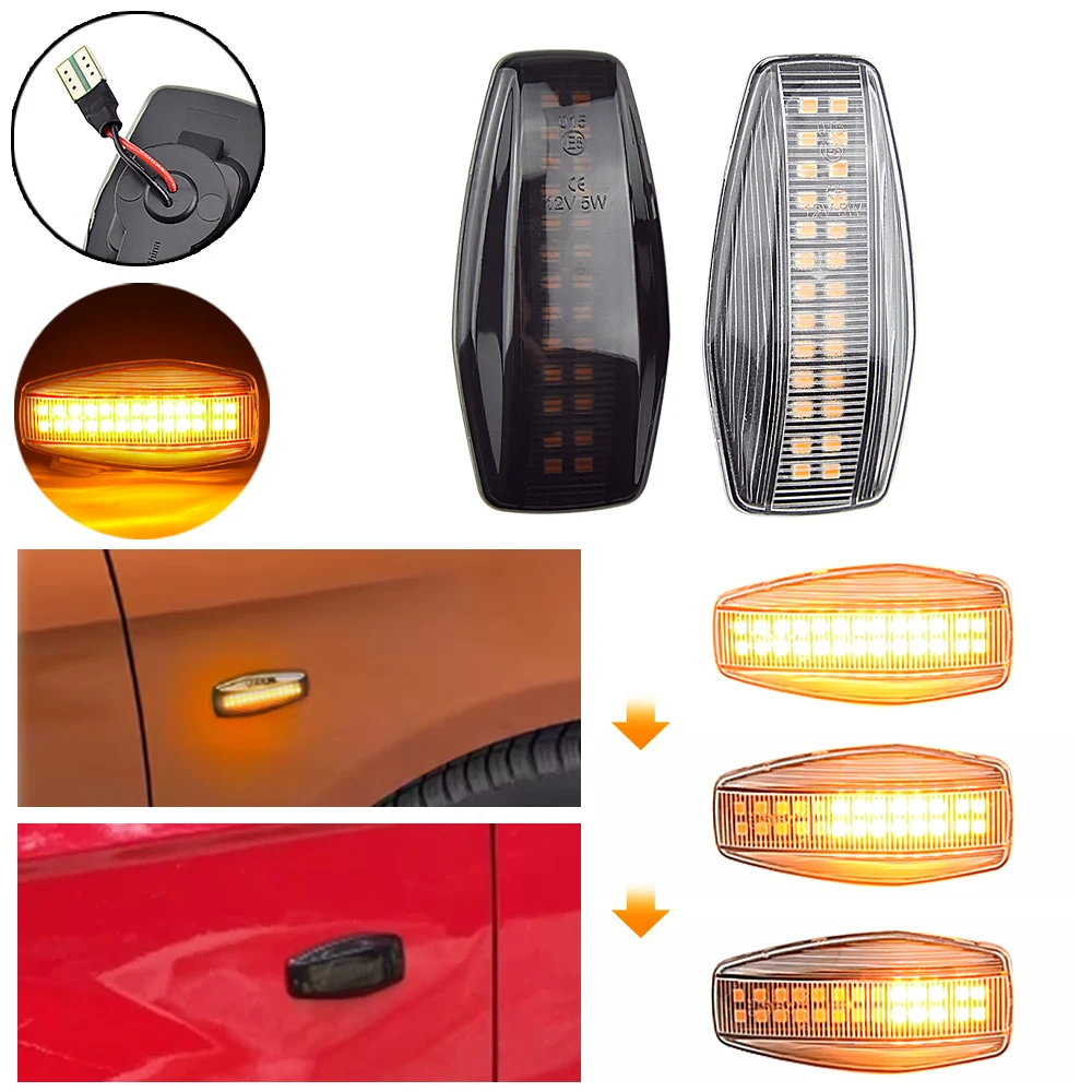 LED ديناميكية بدوره مصباح إشارة الجانب ماركر مصباح مكرر أضواء الإشارة لشركة هيونداي إلنترا جيتز سوناتا XG تيراكان توكسون كيا