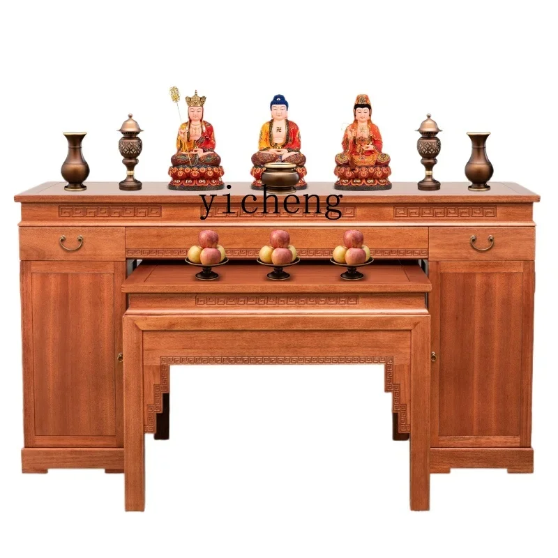 LYY   new Chinese style large shrine shrine table for household use modern light luxury solid wood rural main house