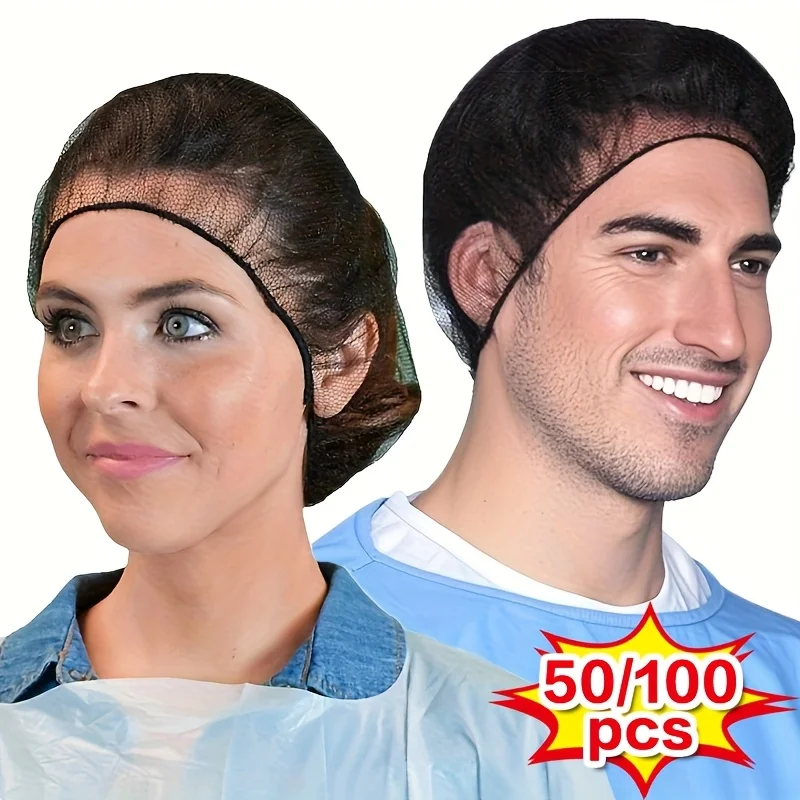 

50/100 шт. 24-дюймовая нейлоновая сетка для волос, прочная одноразовая сетка для волос, подходит для сна/транспорта/коммерческого/транспорта