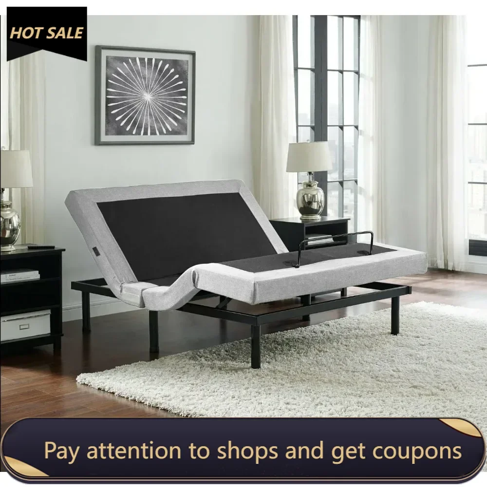 Queen Adjustable Bed Base Full Body Massage  USB Ports  Zero Gravity Under Bed Lighting  Wireless Remote Freight free