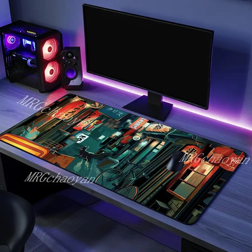 

XXL Коврик для мыши Японский коврик для мыши Ukiyo-e Аниме Большие настольные коврики Коврики для игрового управления с прошитыми краями Нескользящая резина для ПК